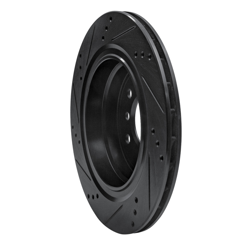 BMW Z3 Brake Rotor (1) - Rear - R1 Concepts - Drilled & Slotted - Black - `95-`02